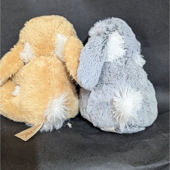 2 bunny rabbit plush stuffed animal toys Dan dee Toms Toy gray Tan - Picture 5 of 10